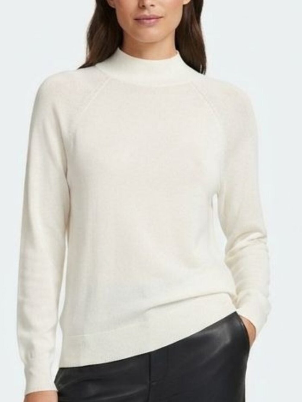 Spense 1/2 Zip Mock Neck Ivory Sweater NWT Size L